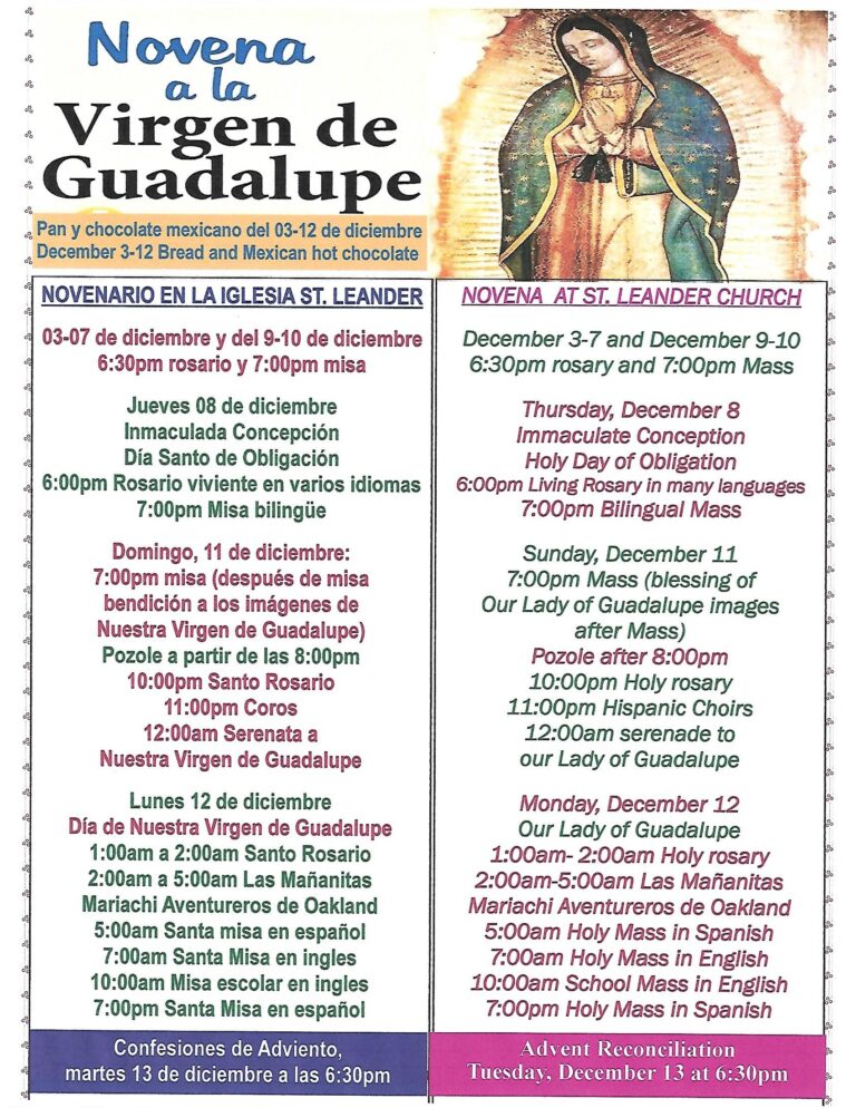 Novena to Our Lady of Guadalupe/Novena a la Virgen de Guadalupe – St ...